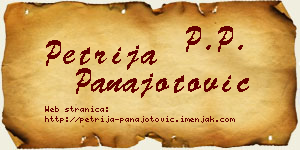 Petrija Panajotović vizit kartica